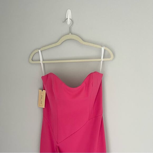 Katie May Rowan Dress Sz M Pink Punch cocktail gown Summer sweetheart corset - Picture 9 of 11